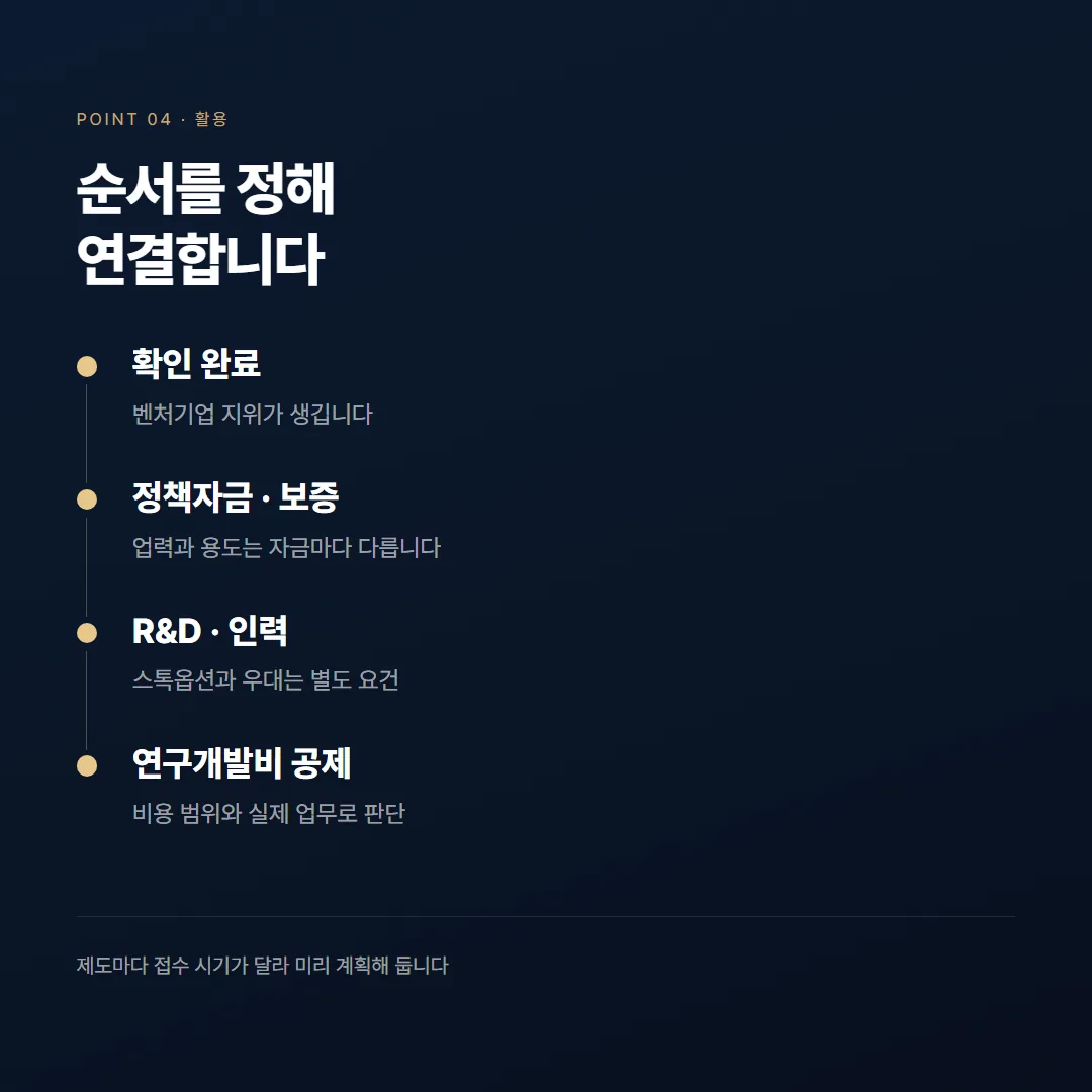 벤처기업 확인 후 혜택, 세제·금융·인력에서 실제로 쓰는 법 — 정리 그림 4
